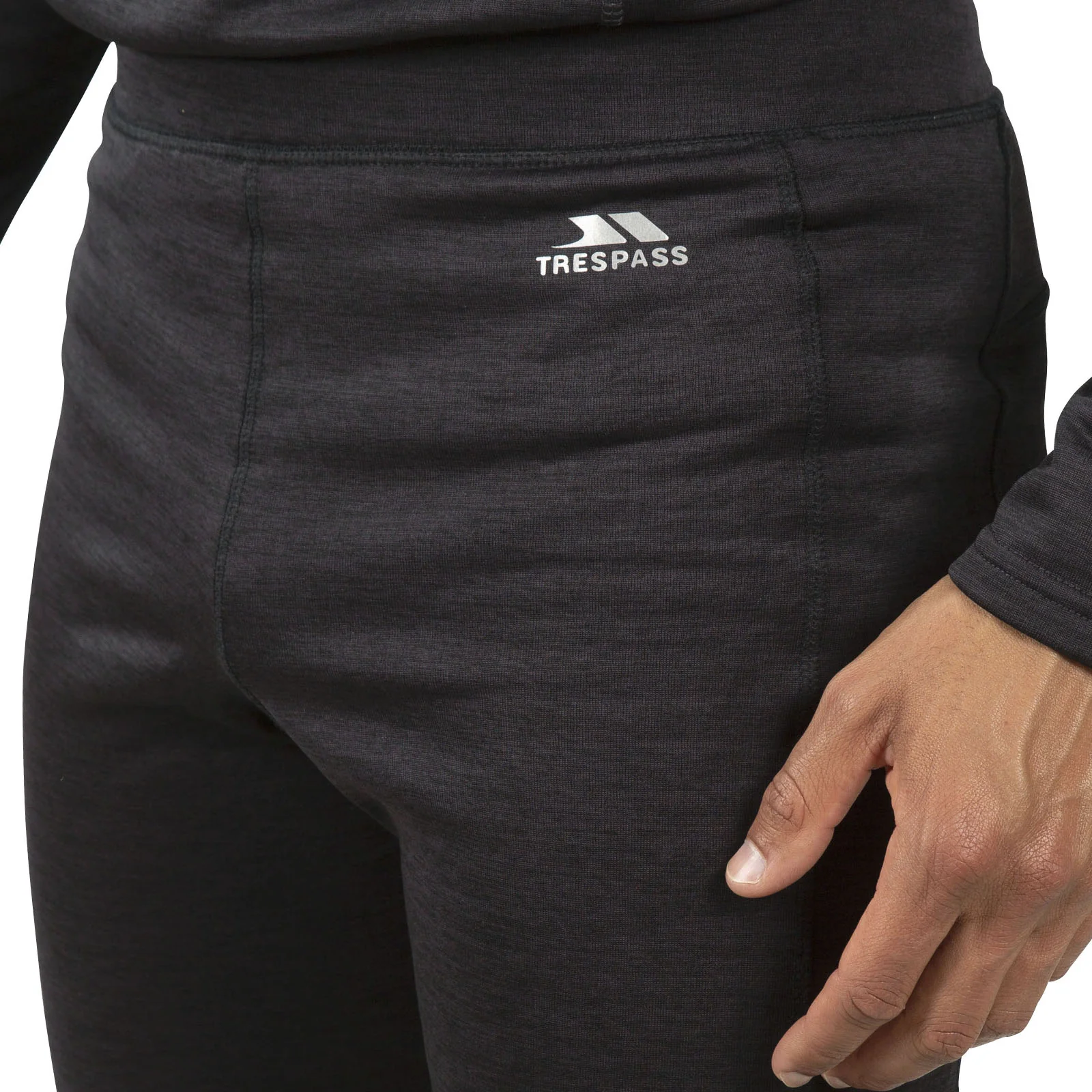 Trespass Mens Diego Quick Dry 3/4 Length Baselayer Bottoms - Dark Grey - Image 3