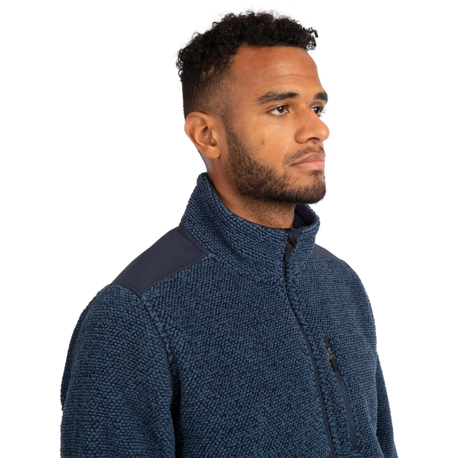 Trespass Mens Faratino Knitted Striped Fleece Jacket - Image 39