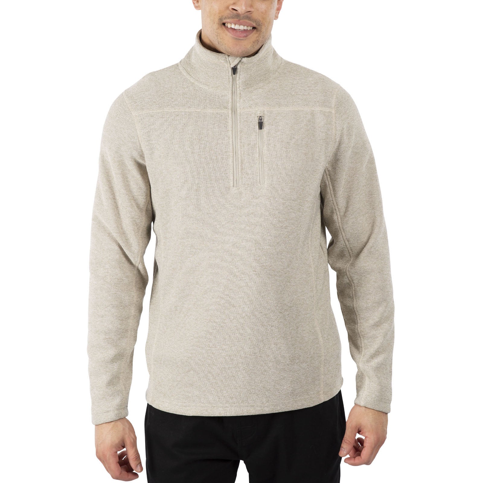 Trespass Mens Felbrigg 1/4 Zip Air Trap Warm Winter Pullover Fleece Jumper - Image 3