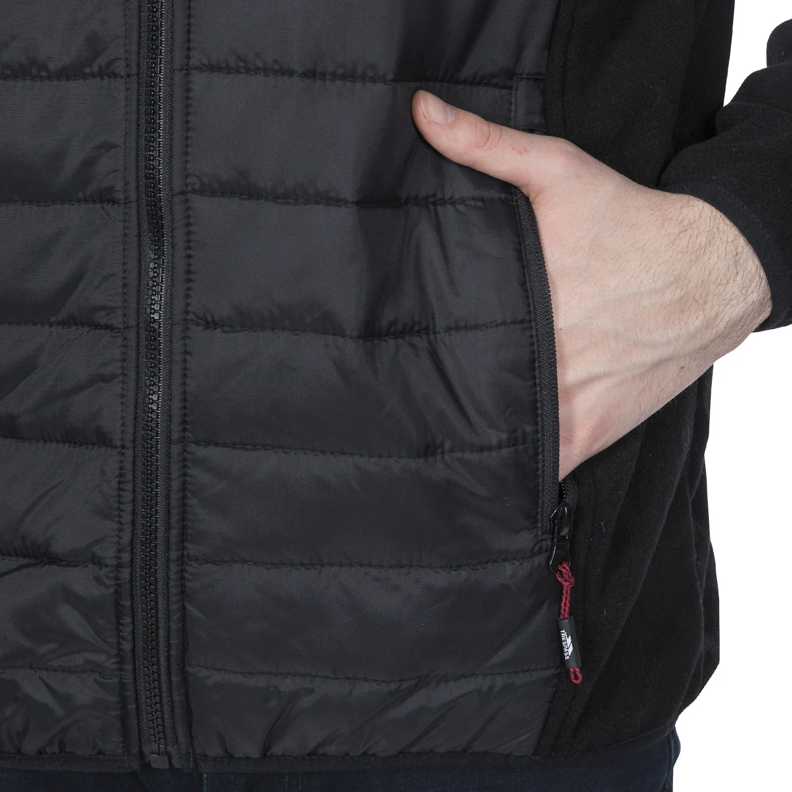 Trespass Mens Saunter Full Zip Padded Jacket - Black - Image 4