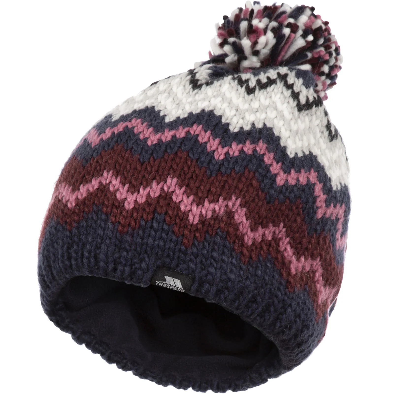 Trespass Unisex Anatola Fleece Lined Beanie Bobble Hat - Image 3