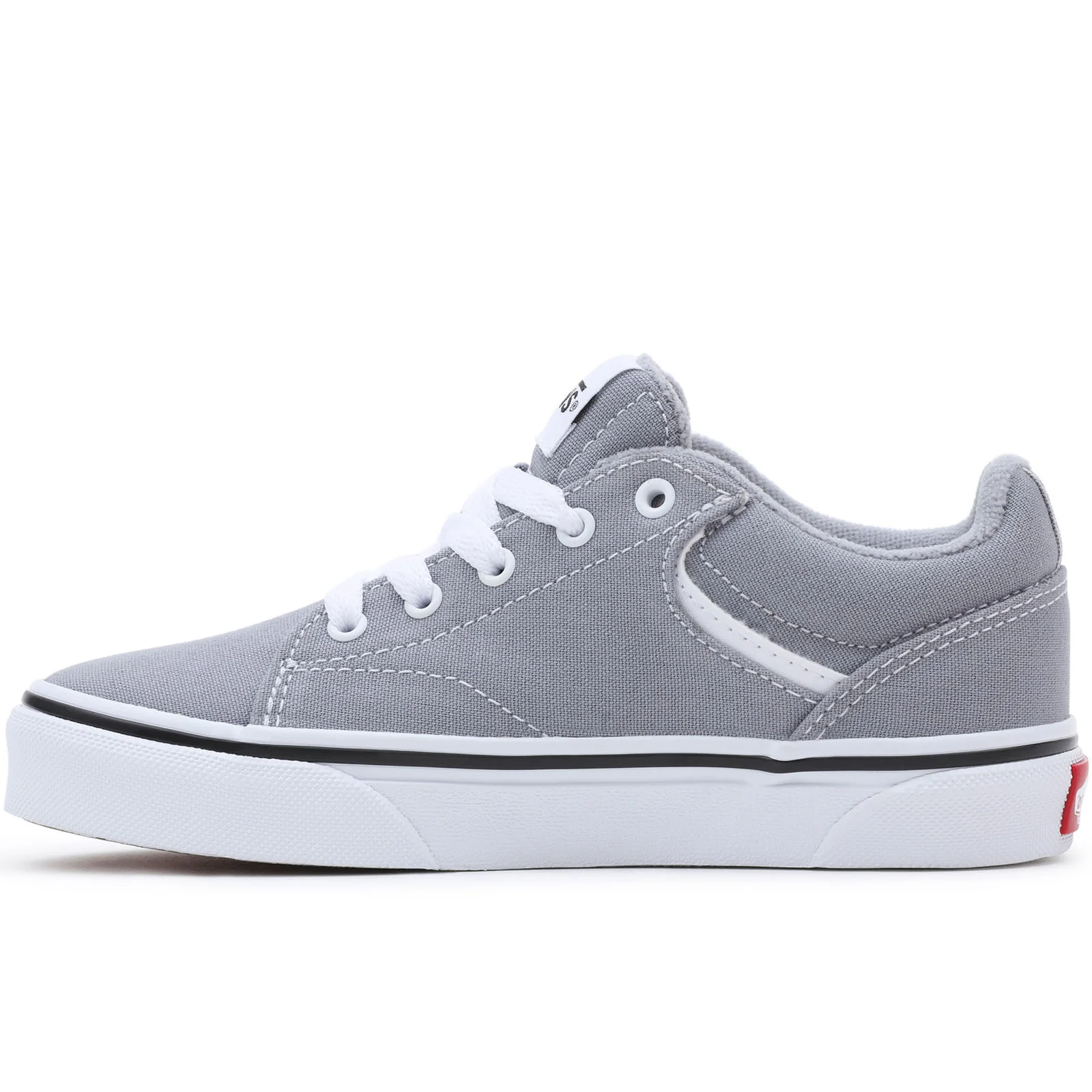 Vans Kids Seldan Retro Canvas Trainers - Grey/White - Image 2
