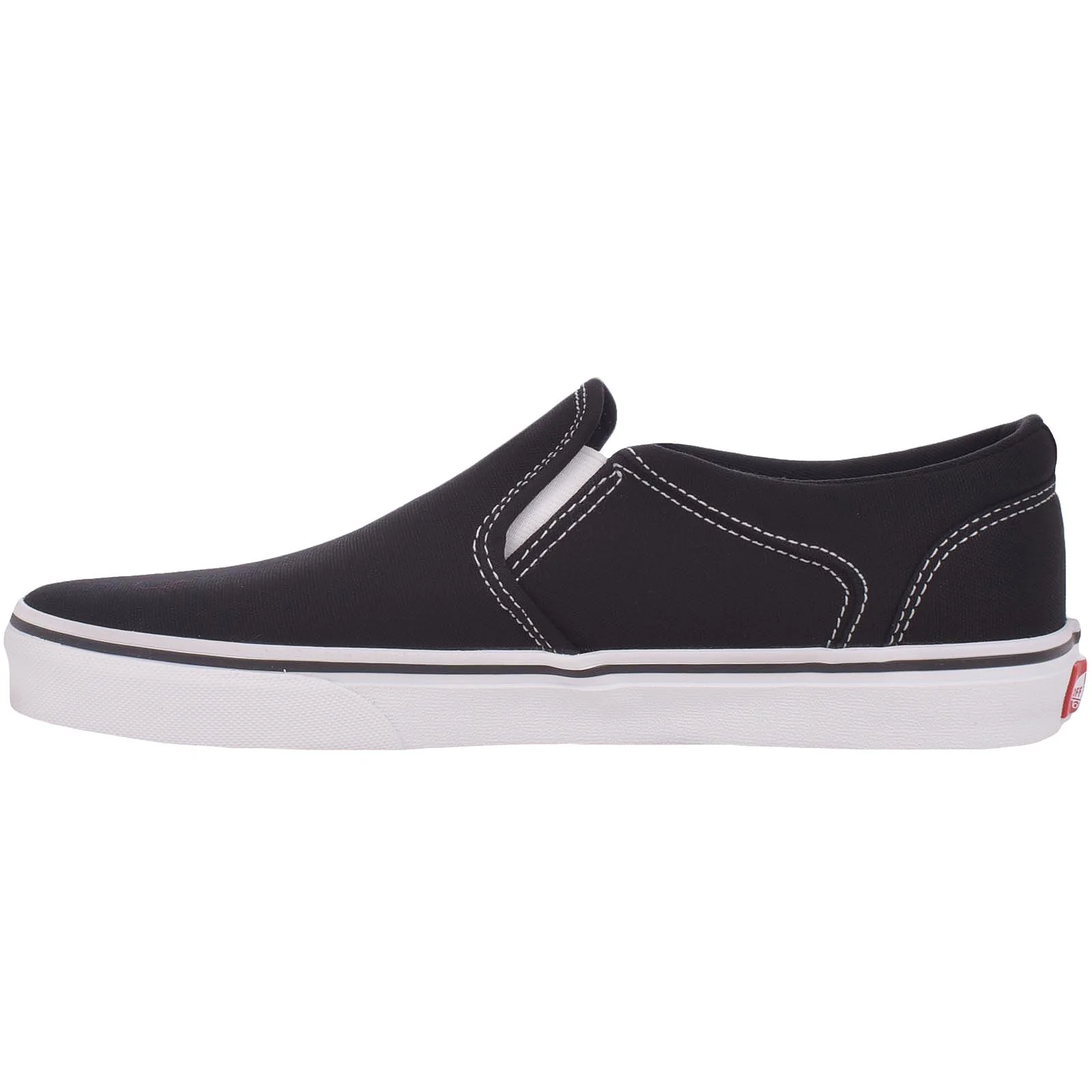 Vans Mens Asher Canvas Trainers - Black/White - Image 2