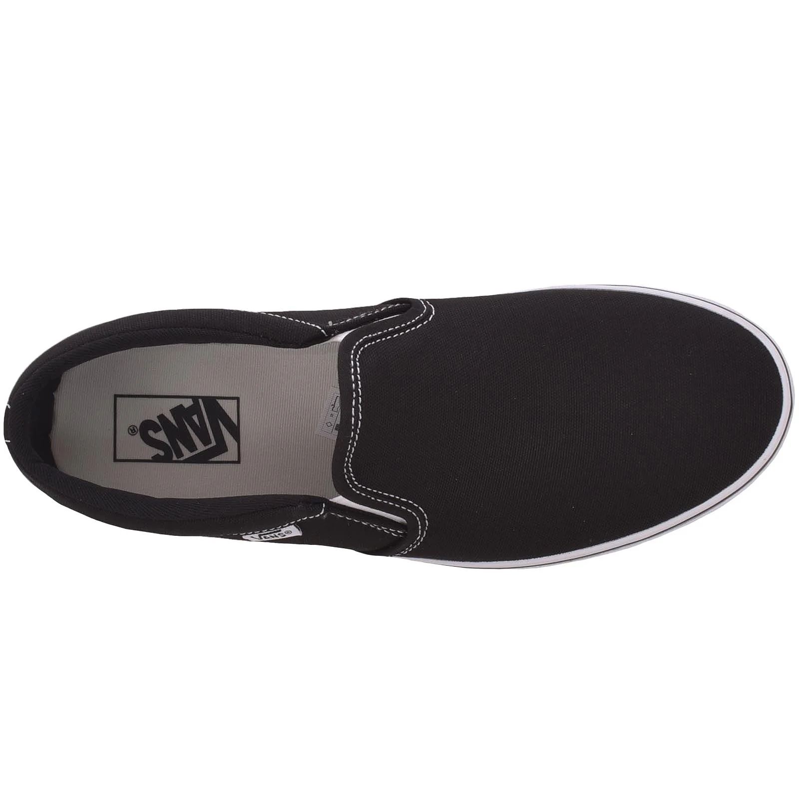 Vans Mens Asher Canvas Trainers - Black/White - Image 3