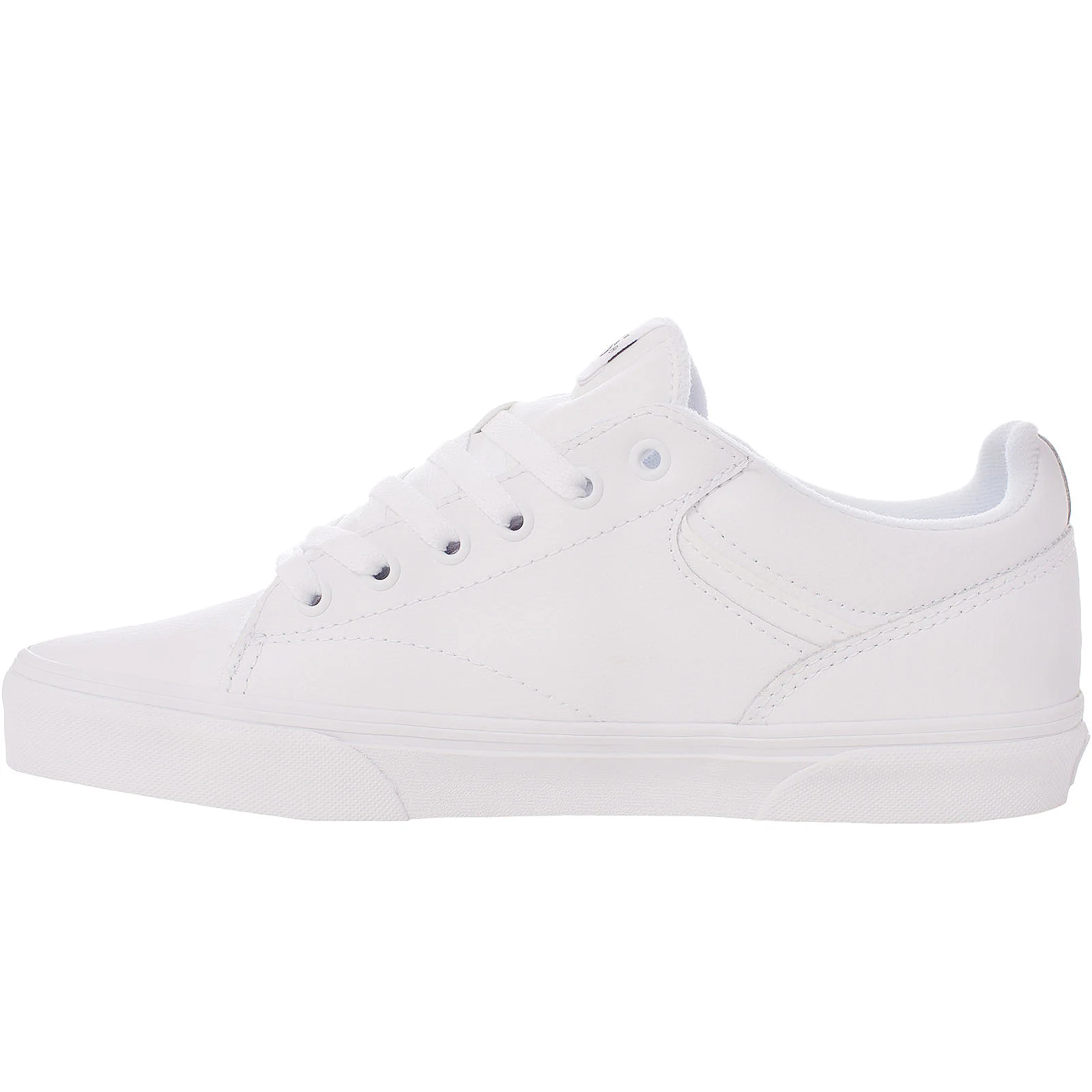 Vans Mens Seldan Tumbled Leather Trainers - White - Image 2