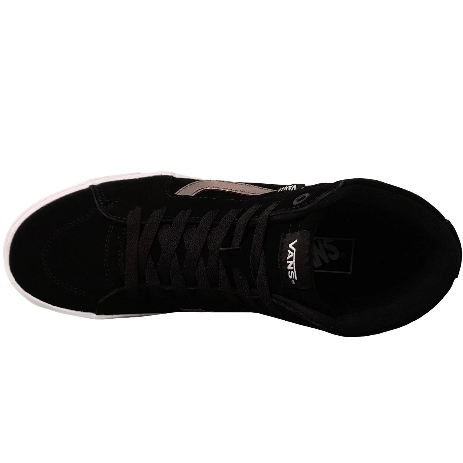 Vans Womens Filmore HI Metallic Suede High Top Trainers - Black - Image 3