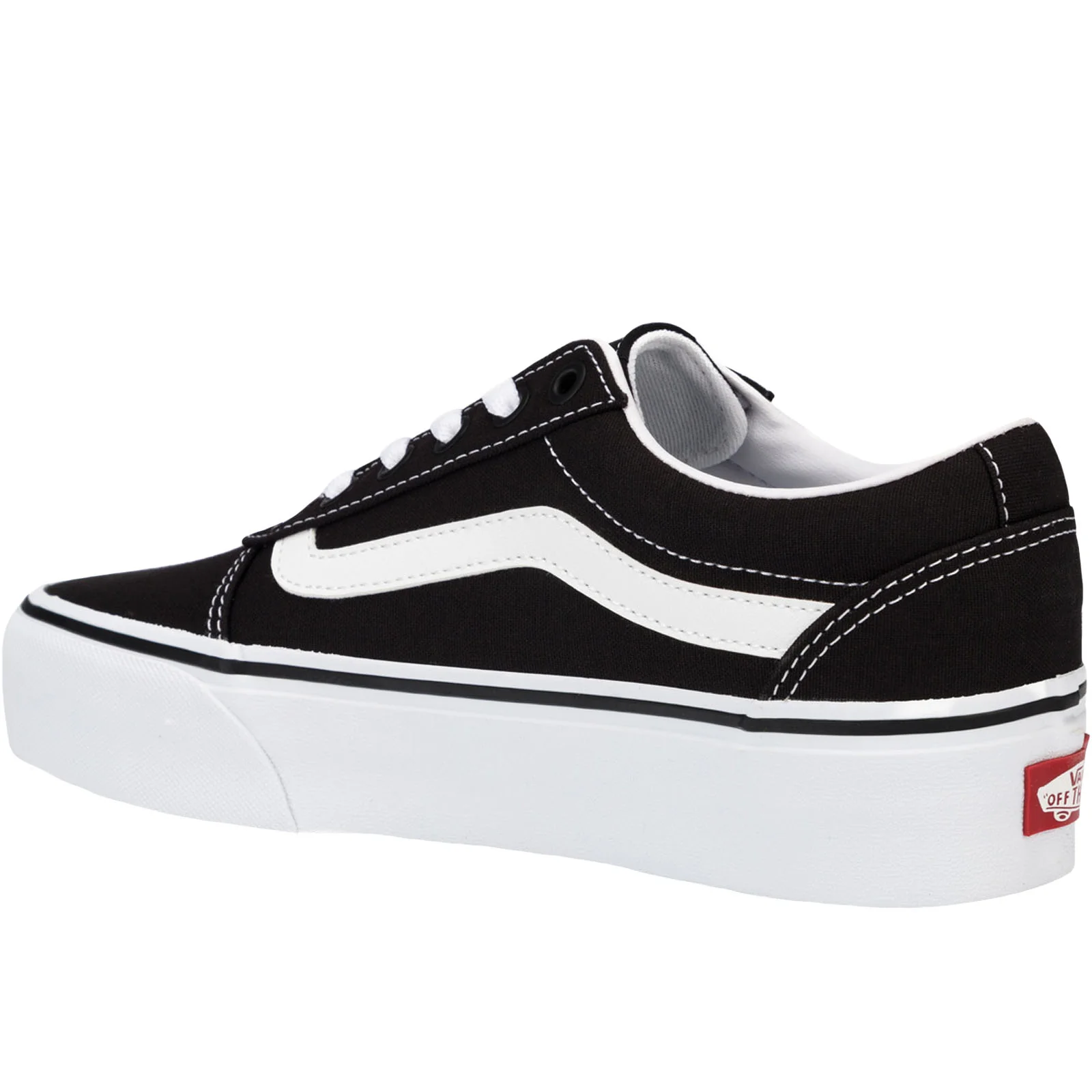 Vans Womens Ward Platform Canvas Trainers - Black - Image 2