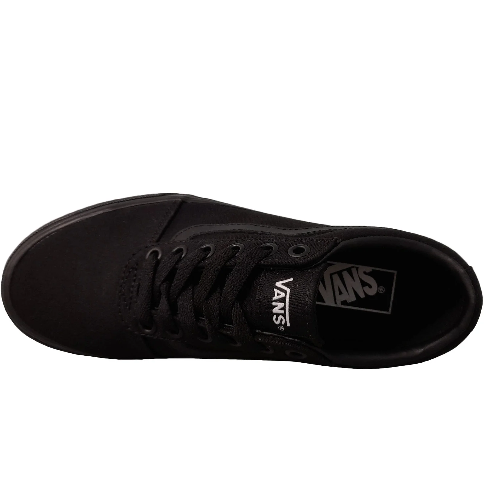 Vans Womens Ward Satin Trainers - Black Canvas - Image 3