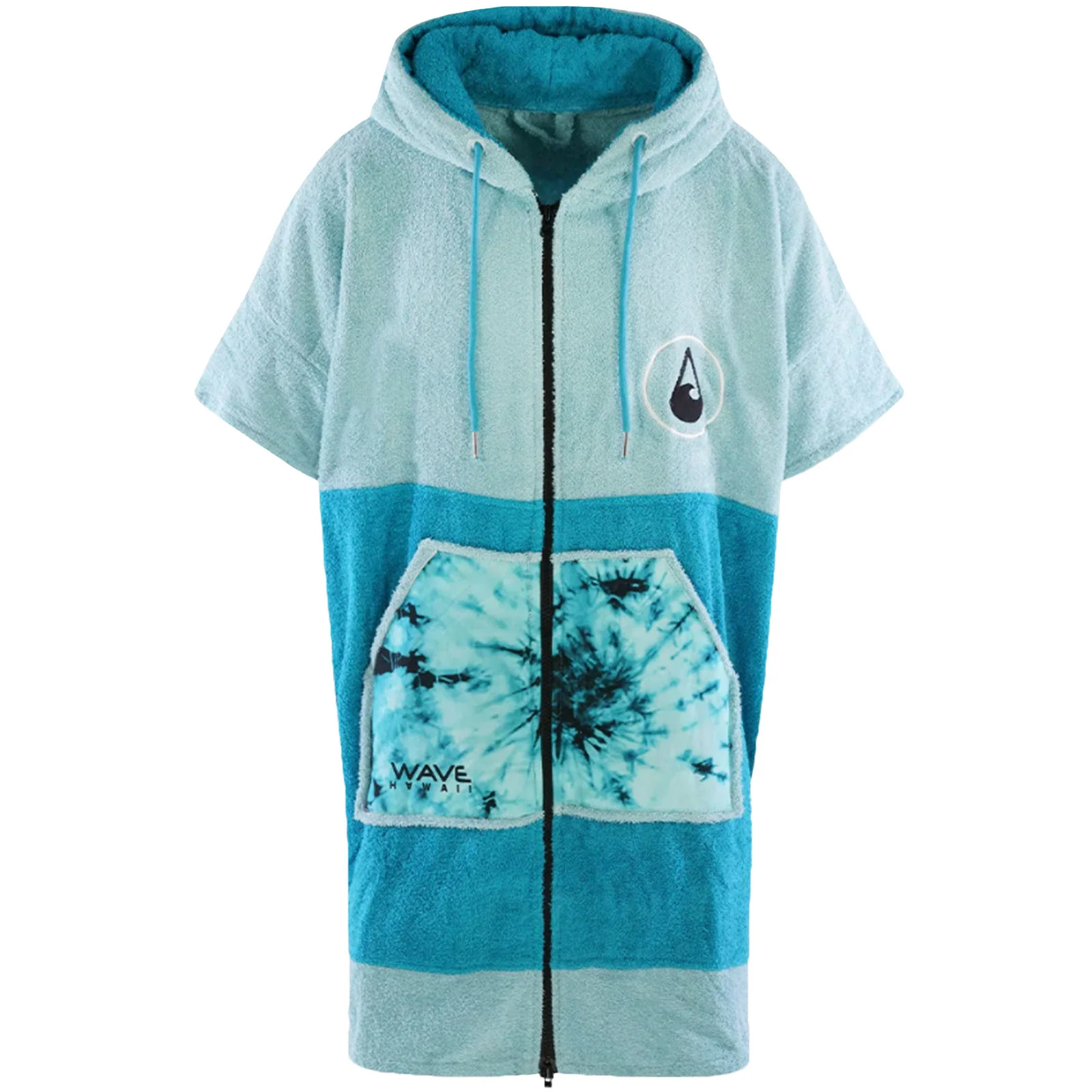 Wave Hawaii Unisex Flyh Zipped Hooded Towel Poncho - Blue - Image 2